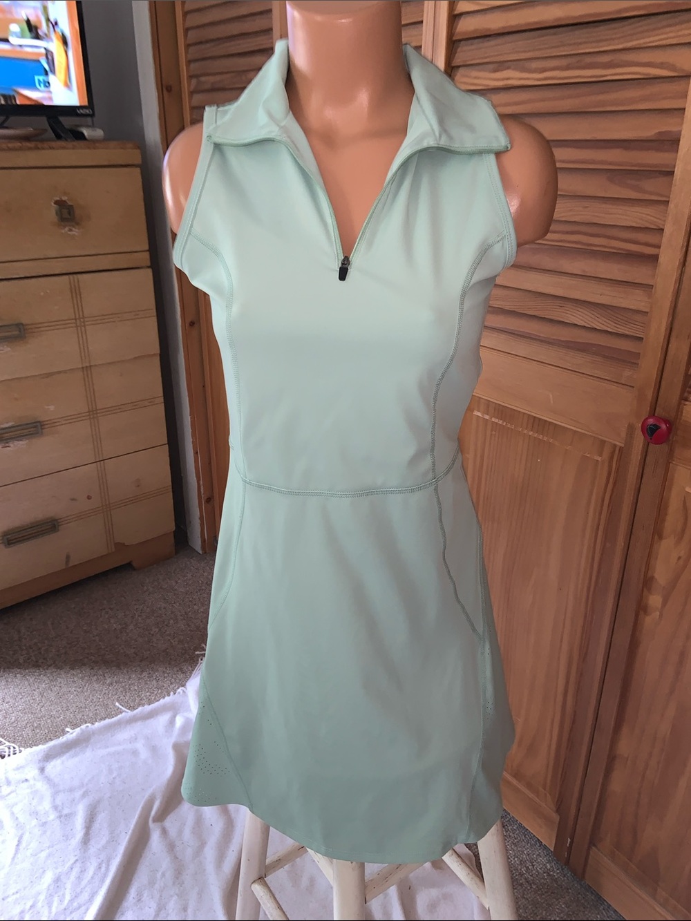 Sincerely Jules golf tennis Sleeveless Mint green Athletic Dress with Zip Collar
